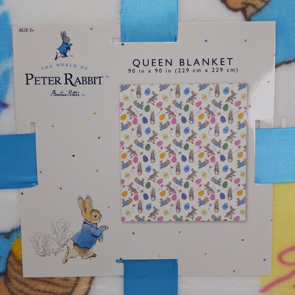 Peter Rabbit Queen Plush Blanket 90"X90" Family Sized Throw Polyester Easter - Picture 9 of 12